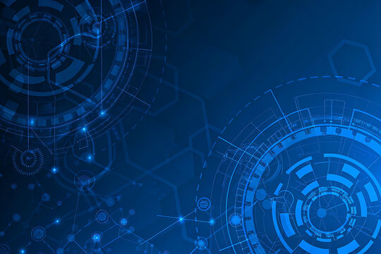 Futuristic Digital Technology Background – Blue Cyber Network Design