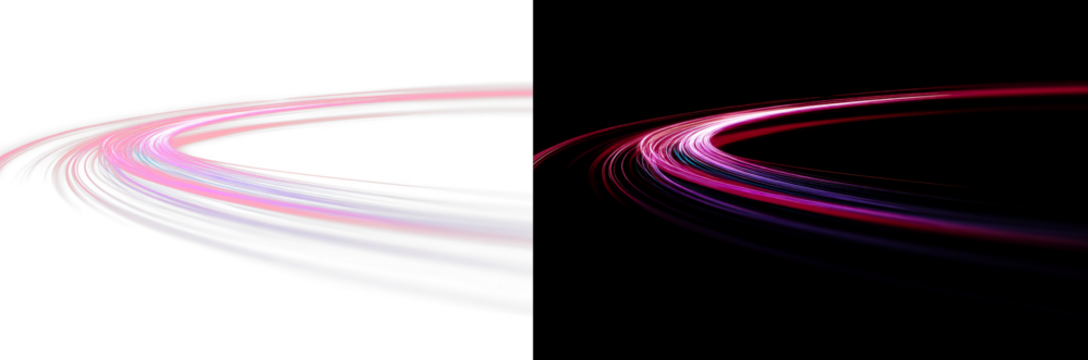 Line, colored, light, vector, abstract, effect, curve streak beam luminous blur ray glowing bright with motion trail and dynamic png speed laser.