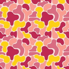 Abstract Organic Shapes Pattern in Pink and Yellow – Seamless Pattern