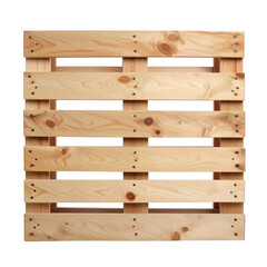 Wooden Pallet Structure: A sturdy, natural-toned wooden pallet rests, revealing its robust construction and versatile design, perfect for industrial and logistical applications.