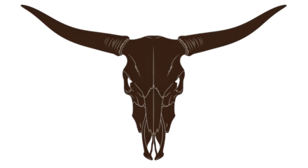 Isolated Bull Skull Silhouette