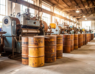Retro Factory Drum Barrel Nostalgic Heritage Background
