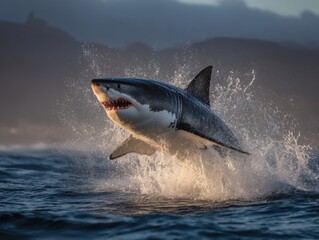 A Great White Shark Shows Incredible Power Breaching