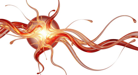 Abstract representation of energy radiating outwards on a dark canvas