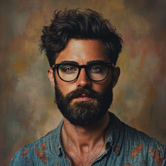 stylish man with glasses and beard