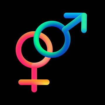 Gender Symbol Icons | Male and Female Vector Design | 3D Abstract Relationship Graphic