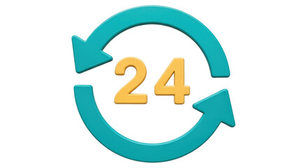 Isolated 24 Hour Service Sign