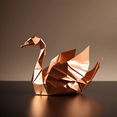 origami crane on black background
