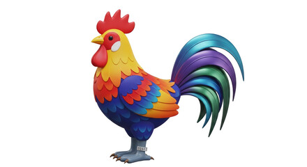 Isolated Cartoon Rooster