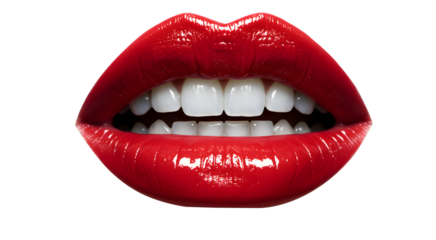 red lips isolated on white