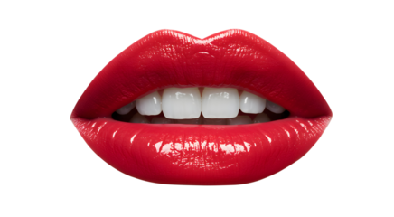 red lips isolated on white
