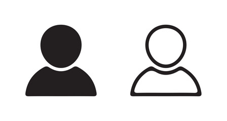 Black and White User Avatar Set vector illustration 