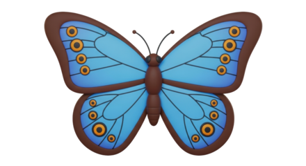 Isolated Blue Butterfly
