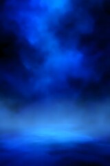 Fototapeta premium Enigmatic Ocean Depths: Abstract Whimsical Beauty in Impressionistic Blue with Dreamlike Serene Atmosphere