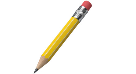 Isolated Yellow Pencil with Eraser