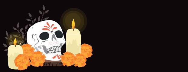 Dia De Los Muertos or Day of the Dead Celebration Background.