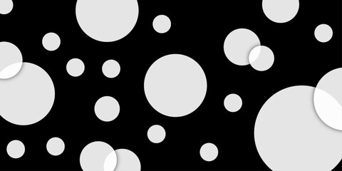 Seamless pattern of shiny blue water circles with blurred light drops on a dark background