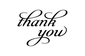 thank you - 手書き風の筆記体で書いたThank You（ありがとう）の文字（カリグラフィー）
