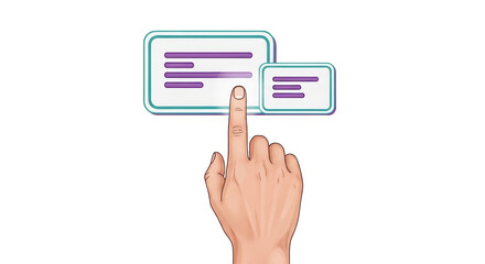 Isolated Hand Pointing Text Box