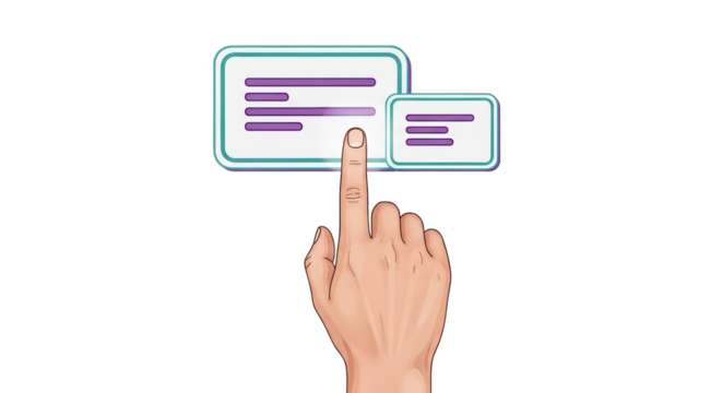 Isolated Hand Pointing Text Box