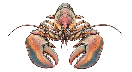 Isolated Lobster with Claws