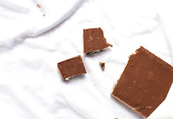 Milk chocolate bar depicting concept of laundry or dirtiness