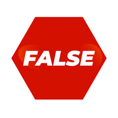 Hexagonal Flase Button Symbol Icon on a Transparent Background	

