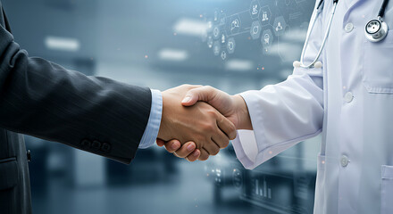 Doctor and businessman handshake collaboration medical