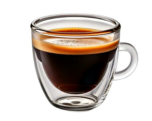  Rich Espresso Shot in Transparent Cup Isolated PNG