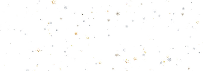 Beautiful winter holiday background with gold stars and silver snowflakes. Perfect for cards, banners, and more!