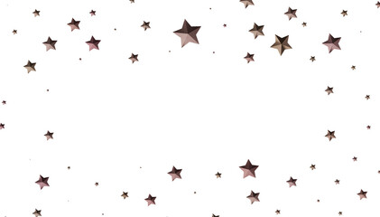 Elegant background with rose gold stars scattered on white. Perfect for cards, invitations, and more.