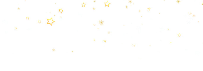 Sparkling gold stars falling on a white background. Perfect for festive designs.