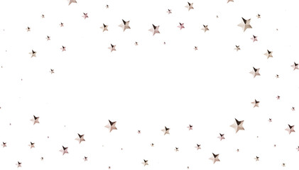 Elegant rose gold stars falling on white. Perfect for holidays, celebrations, and more.