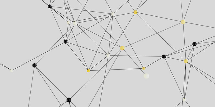 Abstract background with connected dots and lines. Network, technology, connection concept.