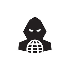 hacker with web vector illustration