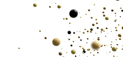 Beautiful abstract image of floating spheres in beige and black. Perfect for backgrounds and design projects.