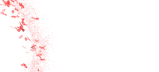 Abstract background with red percentage symbols exploding. Ideal for sale, discount, promotion concepts.
