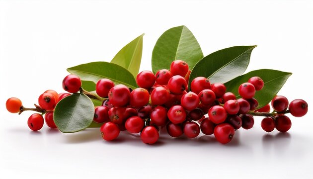 in july a vibrant cluster of berries adorns the peruvian peppertree or false black pepper tree its small round fruits maturing and adding a colorful display isolated on white background