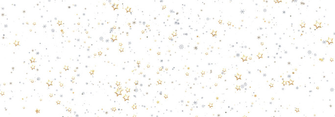 Sparkling festive background with gold and silver stars. Perfect for holidays, celebrations, and more.