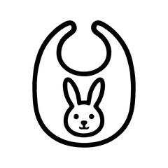 Bib with cute bunny icon with transparent background baby clothing illustration
