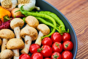 fresh vegetables in a basket