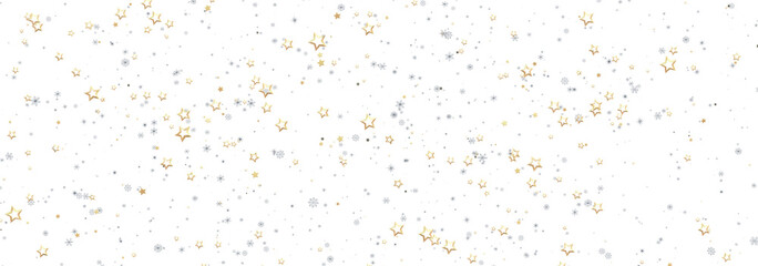 Sparkling festive backdrop with gold and silver stars. Perfect for holidays, celebrations, and more!