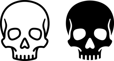 Obraz premium Striking graphic of contrasting skull outlines, bold and minimalist for diverse design needs