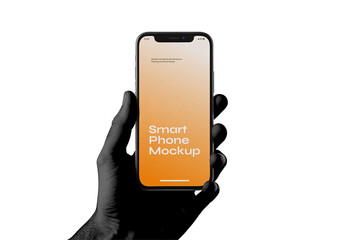 Hand Holding Smartphone Mockup with Generative AI