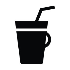 Obraz premium Milkshake Icon Black White Isolated Vector Stock Vector