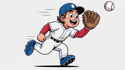 Baseball player clipart animated athlete catching ball sporty motion - Powered by Adobe