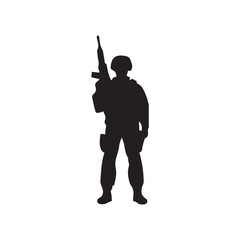 soldier with rifle vector illustration