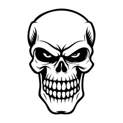 Evil Skull  line art  