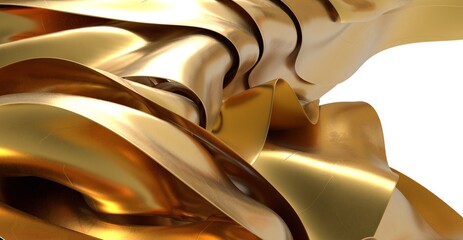 Premium gold texture, abstract art, luxury background, metallic, shiny, elegant design, 3d render, wave pattern, golden