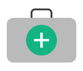 Obraz premium First aid kit icon vector illustration,Medical bag symbol for healthcare and emergency